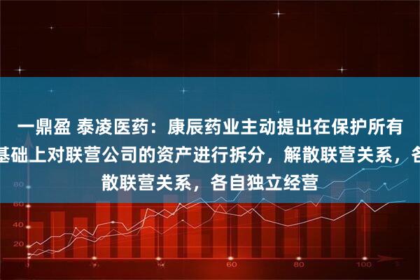 一鼎盈 泰凌医药：康辰药业主动提出在保护所有股东权益的基础上对联营公司的资产进行拆分，解散联营关系，各自独立经营